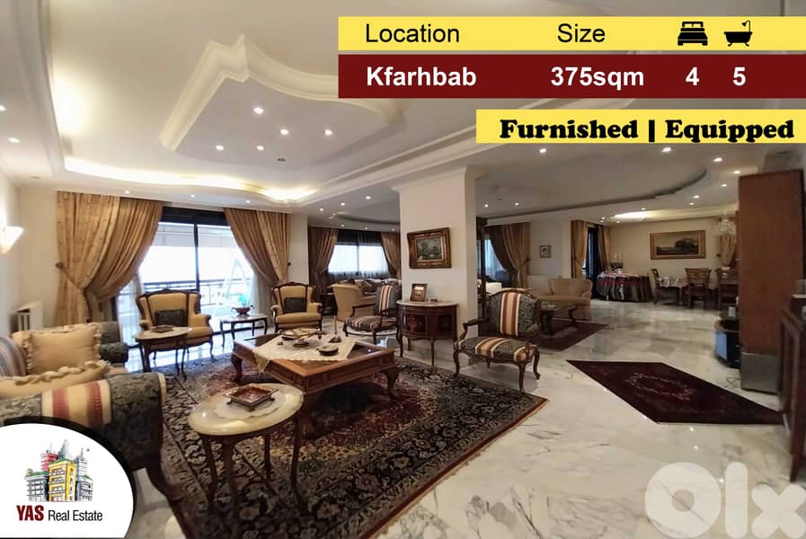 Kfarhbab 375m2 | Furnished/Equipped | Partial Sea View | Decorated|IVK 0