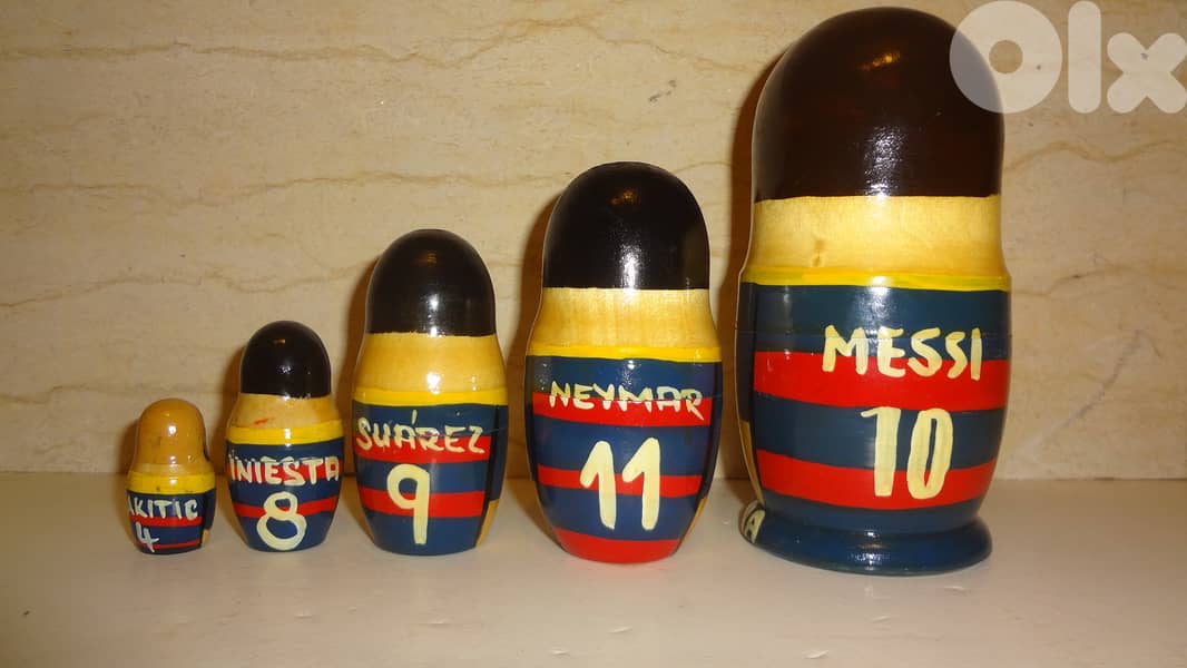 FC Barcelona nesting dolls 5 pcs 16cm the biggest 1
