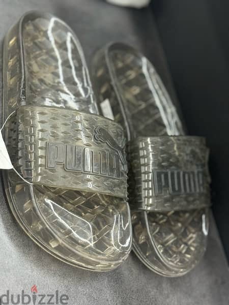 PUMA shoes, size37/38 slippers, transparent black/pink or white, 2
