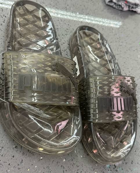 PUMA shoes, size37/38 slippers, transparent black/pink or white, 4