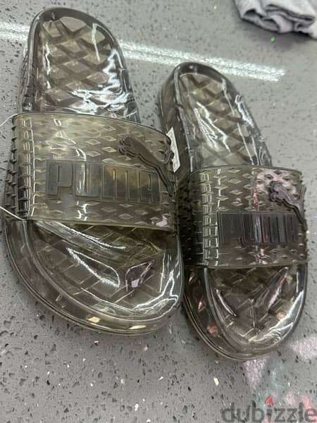PUMA shoes, size37/38 slippers, transparent black/pink or white, 6