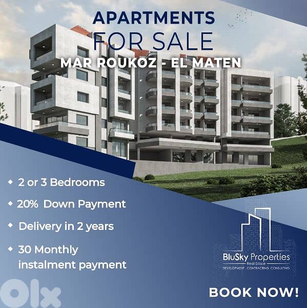Apartment 105m²/140m² 2 or 3 beds For SALE In Mar Roukoz #PH 0
