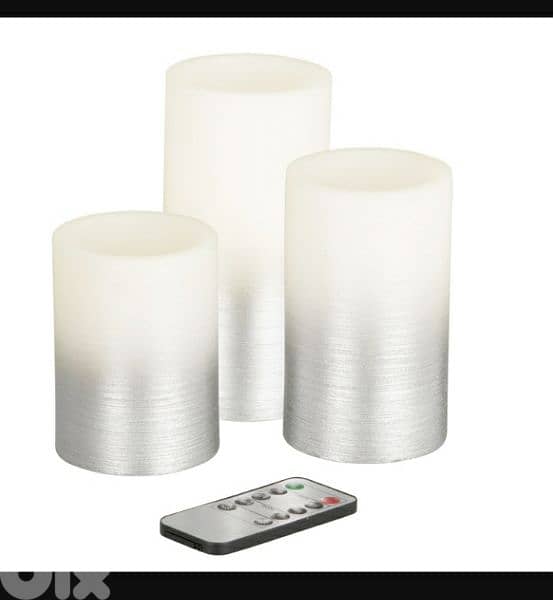 Real Wax 3 silver Ombre LED candles/ 4$ delivery 0