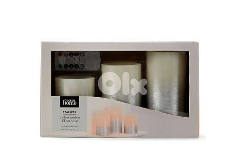 Real Wax 3 silver Ombre LED candles/ 4$ delivery 1