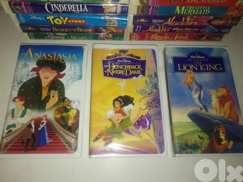 Collection of classic Disney movies on VHS tapes 1
