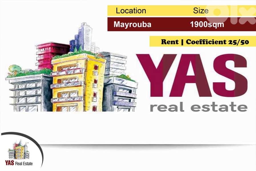 Mayrouba 1900m2 | Rent | Perfect Investment | 25/50 | DA | 0