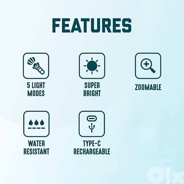 Tactical Torch Light, Bright 7200mAh Flashlight, Metal 16.6cm 6