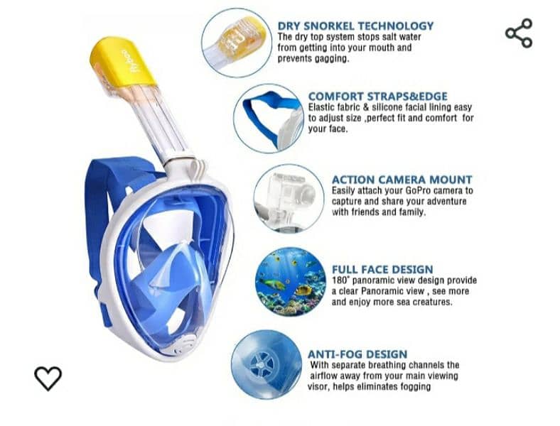 FLYBOO REVOLUTIONARY full dry snorkeling Mask/ 4 $ delivery 10