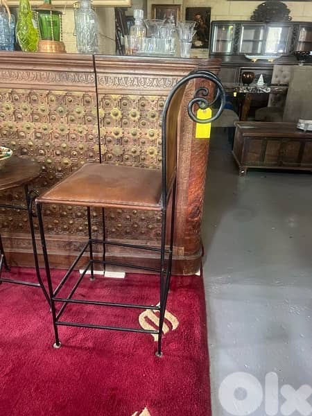 bar chair real leather 1