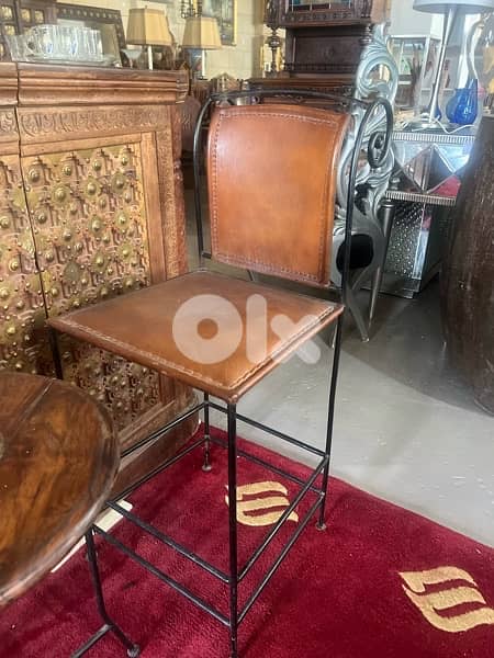 bar chair real leather 2