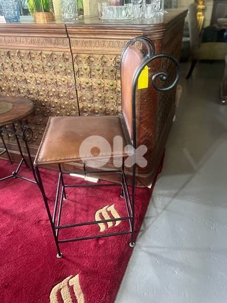 bar chair real leather 3