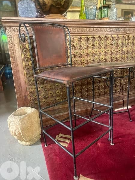 bar chair real leather 4