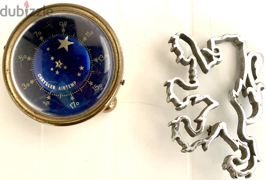 Vintage Chrysler Air Temperature  indicator & Peugeot medallion 0