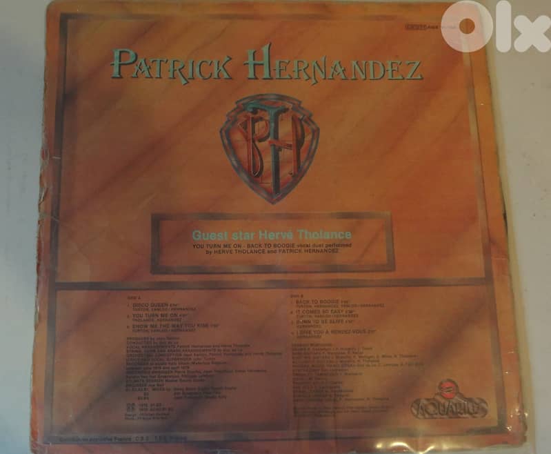 Patrick Hernandez "born to be alive" album vinyl 1