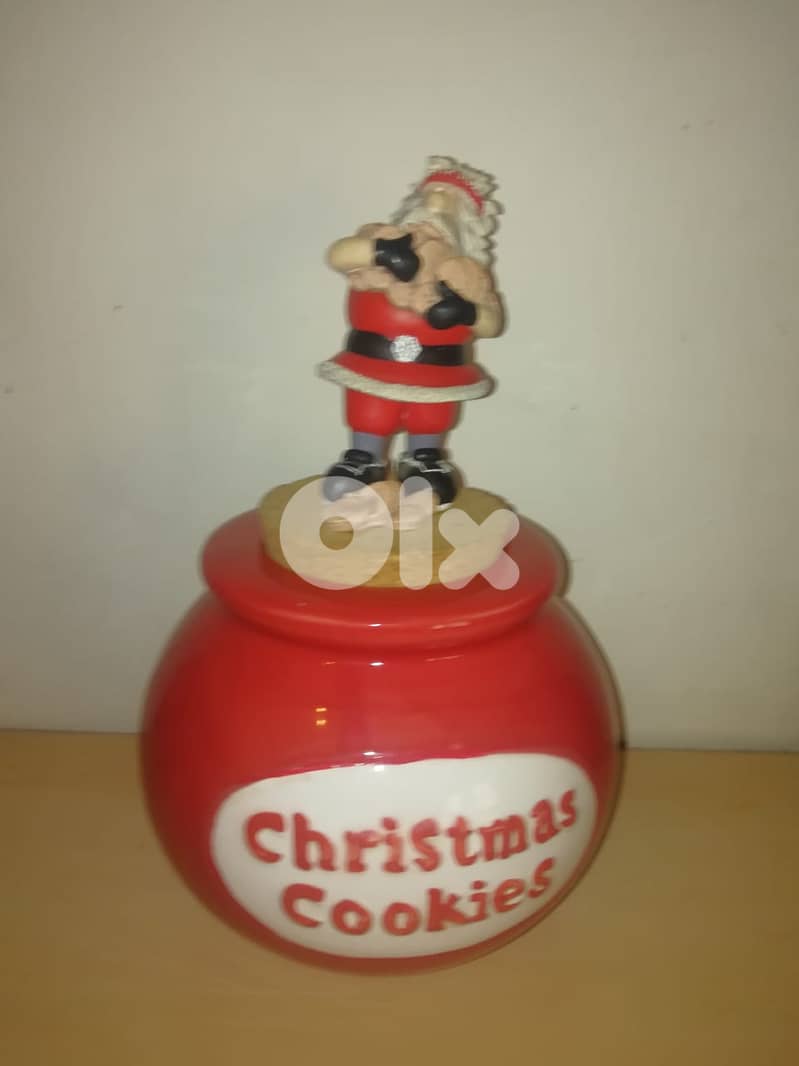 Christmas decoration porcelaine cookies jar 17*27cm 1