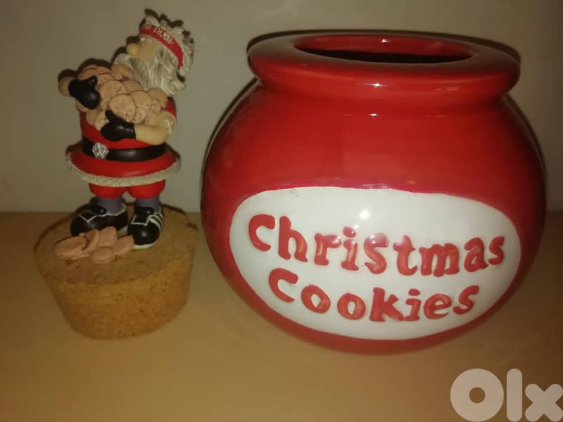 Christmas decoration porcelaine cookies jar 17*27cm 2