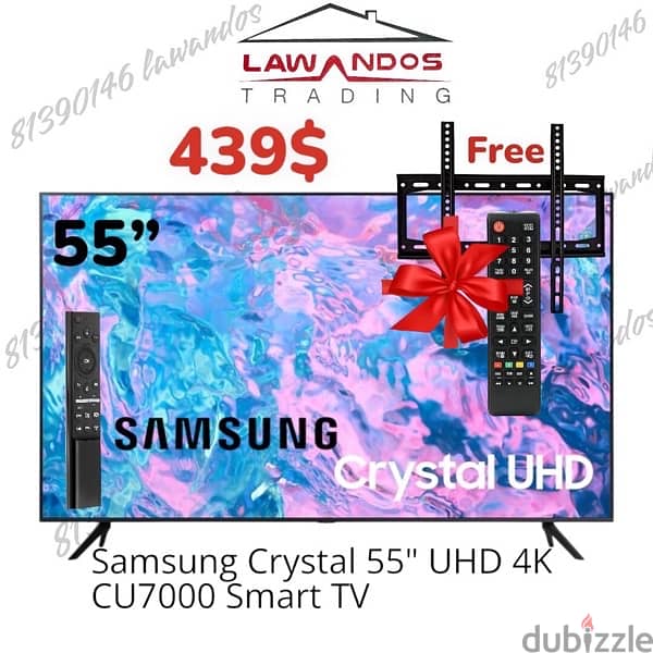 Led 55” SAMSUNG original مع ستاند وروموت وكفالة شركة 0