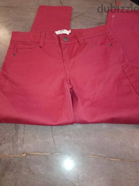 new crillus Paris jeans , bordeau et rose clair, 8 years 5