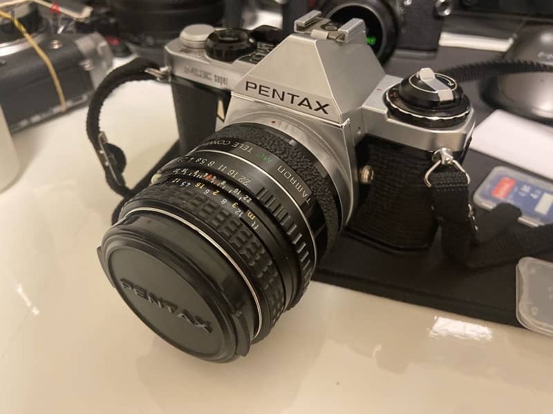 serviced Pentax Me Super w/ Asaho 50mm lens & 2x telconverter 1