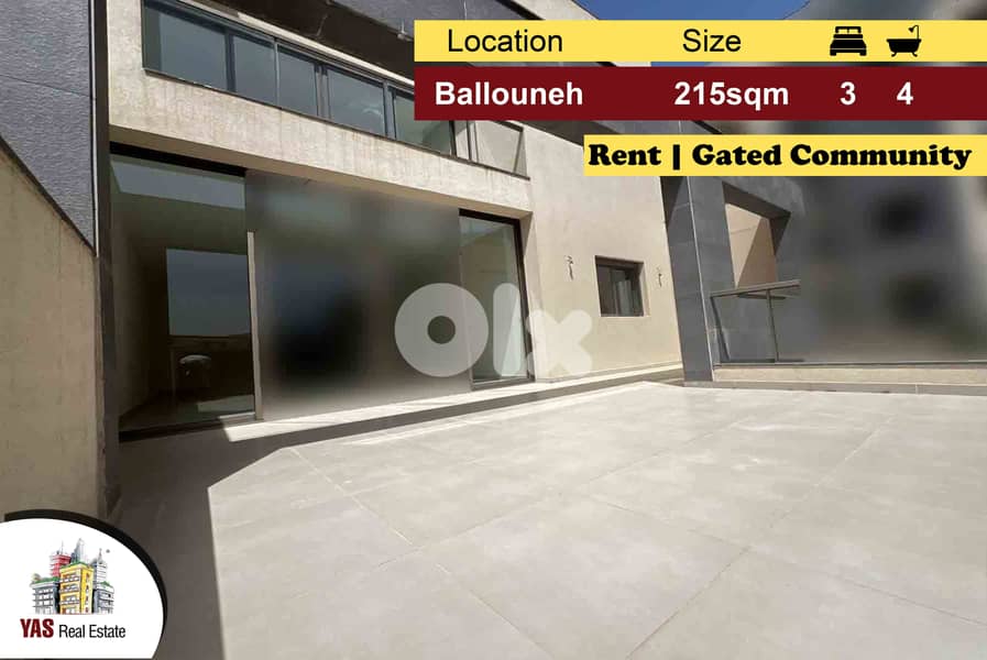 Ballouneh 215m2 | Rent | Brand New | Common Area | KS MY | 0