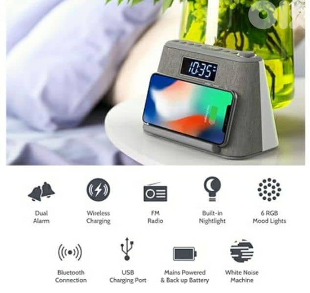 I-Box Glow alarm cock ,wireless charging &nightlight/4$ delivery 1