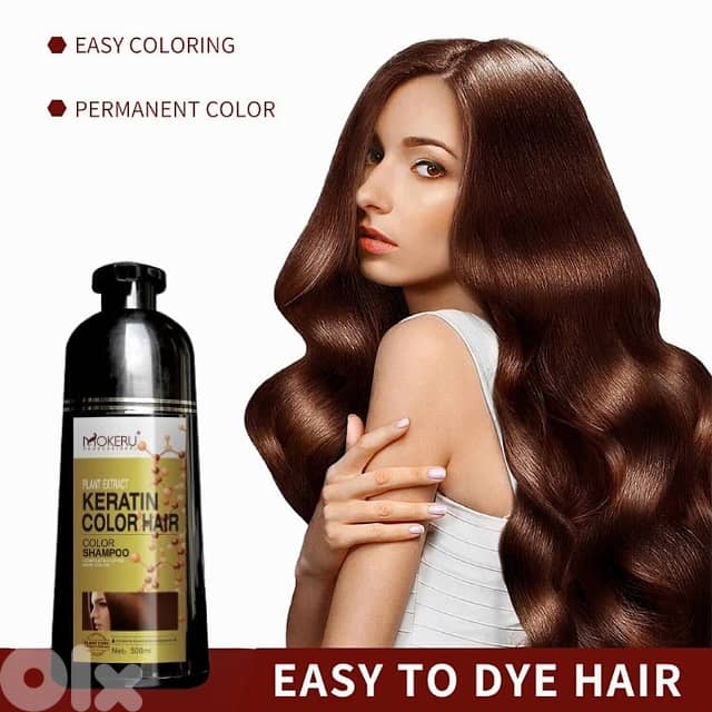 Mokeru Keratin Hair Dye Shampoo, White Hair Color Dye, 500ml 2