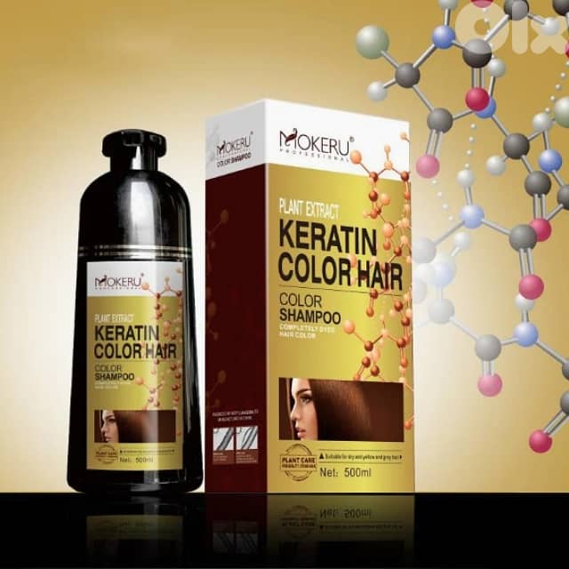 Mokeru Keratin Hair Dye Shampoo, White Hair Color Dye, 500ml 5