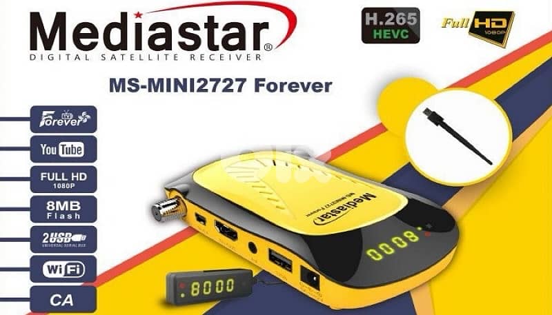 Mediastar الريسيفر الاقوى القطعة  اشتراك مجاني لمدة سنة شاهد نتفليكس 0