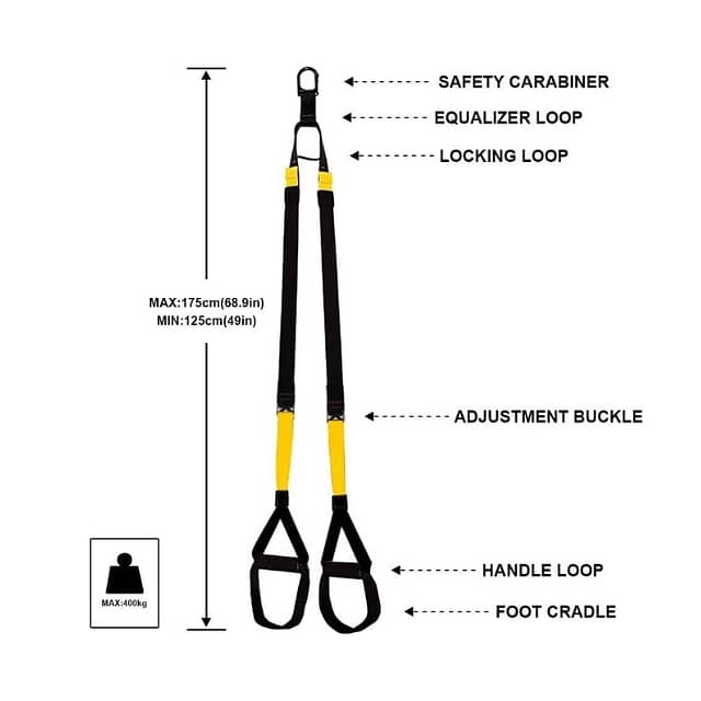 Suspension Trainer Straps, Fitness Sling with Door Anchor and Bag 5