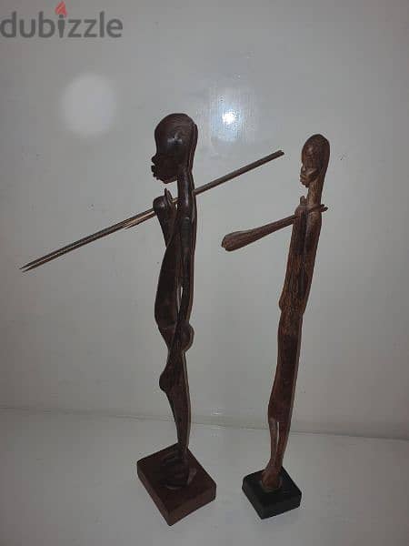 wooden african statues couple 1