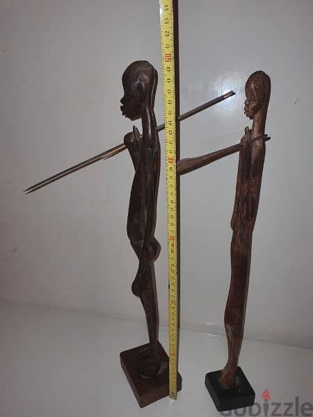 wooden african statues couple 2