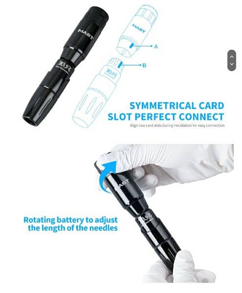 MAST MAGI Rotary TATTOO Pen + Wireless Battery,RCA Connect/4$ delivery 14