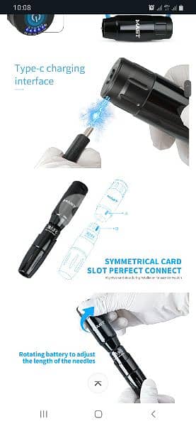 MAST MAGI Rotary TATTOO Pen + Wireless Battery,RCA Connect/4$ delivery 15