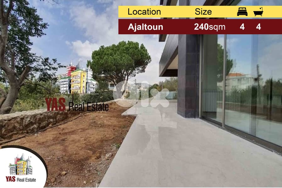 Ajaltoun 240m2 | 130m2 Garden | High-end | Brand New | View| 0