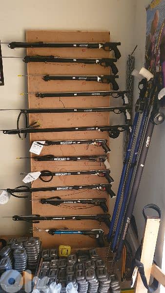 freedive  60 cm 85 $   and 90 cm 100 $ stainless , sharkfin shaft . 2
