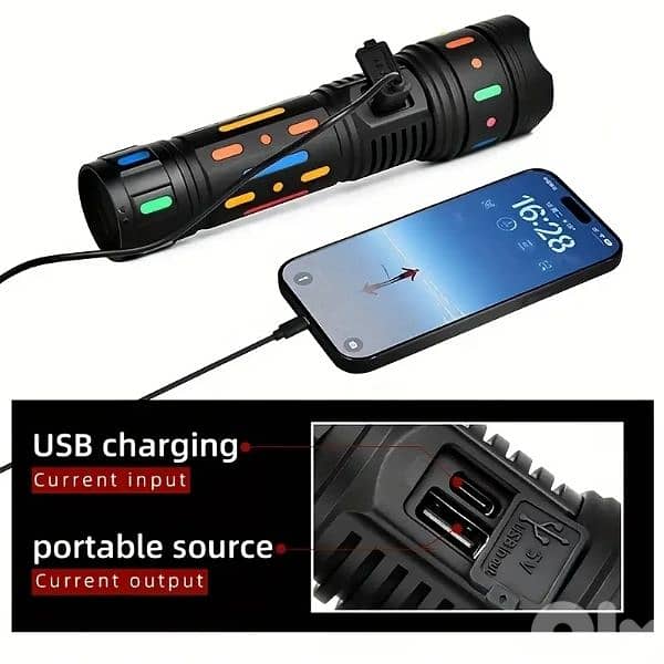 30000W LED Flashlights Zoom Waterproof 10KM Aluminum Torch 10000mAh 3