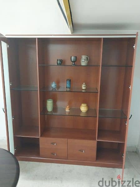خزانة للمكتب  خشب و زجاج 0