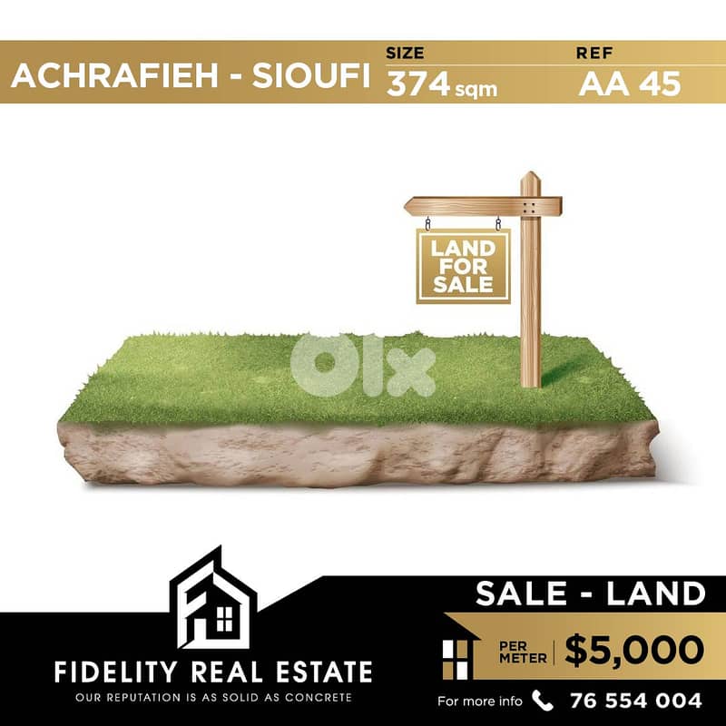 Land for sale in Achrafieh Sioufi AA45 0