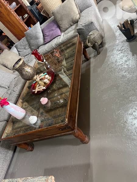 solid wood teak old door table 0