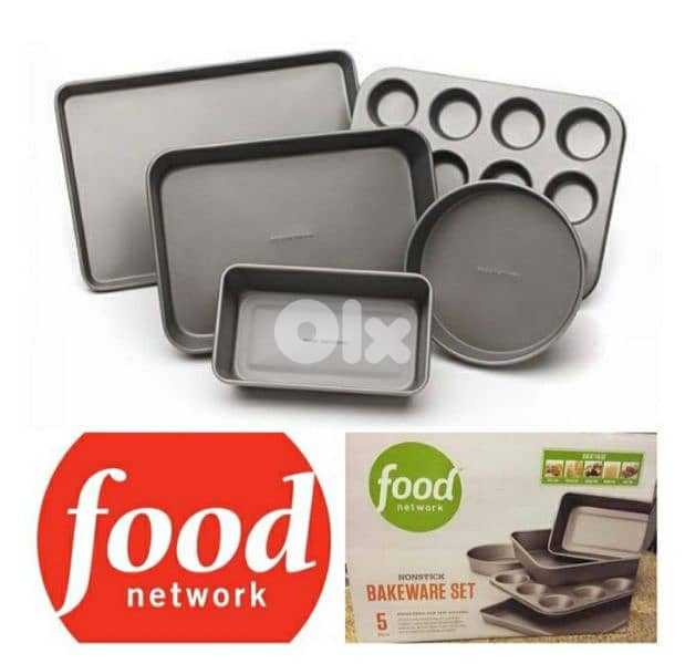 Food Network carbon steel material 5 Pcs  Nonstick  - Grey/ 4$ 0