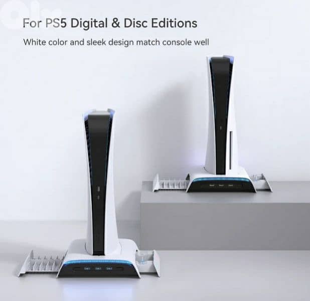 KIWIHOME PS5 Cooling & charging station with RGB lights /3$ delivery 5