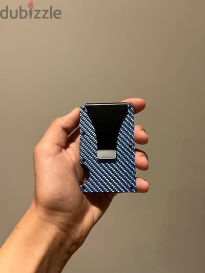 Blue Carbon fiber wallet