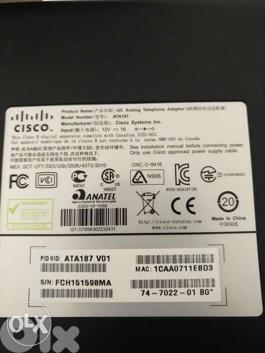 3  cisco ATA 187 + cisco phone and 2 routers 1