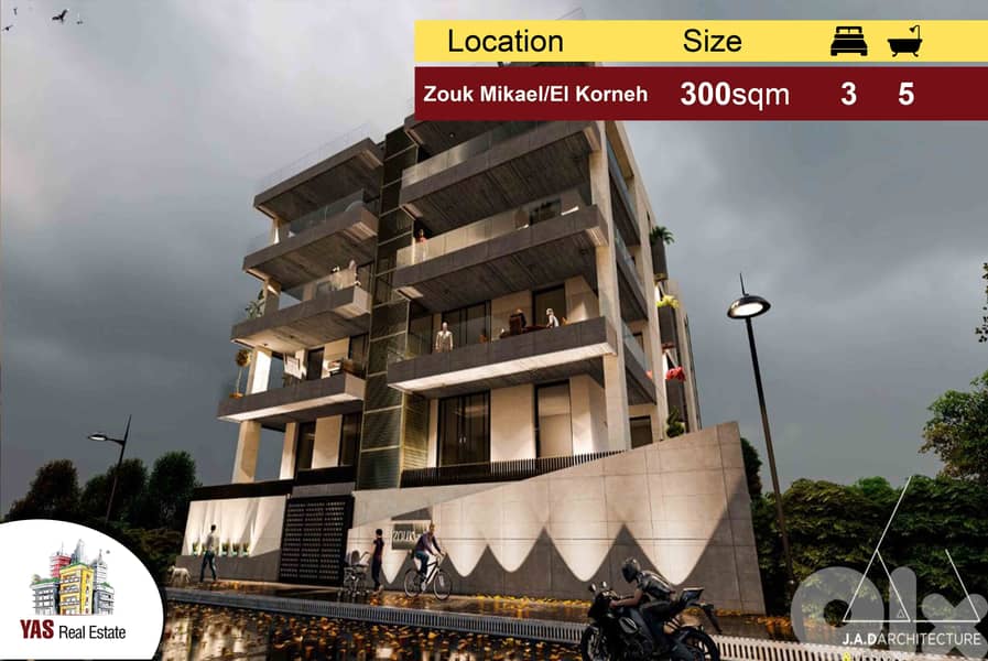 Zouk Mikael/ El Korneh 300m2 | Luxury | Brand New | Private Street |EH 0