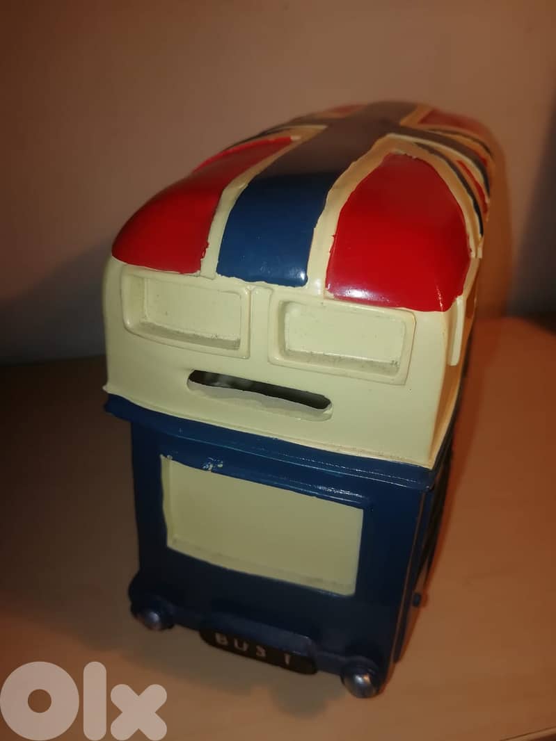 Retro style decorative London bus ceramic money bank 21cm 4