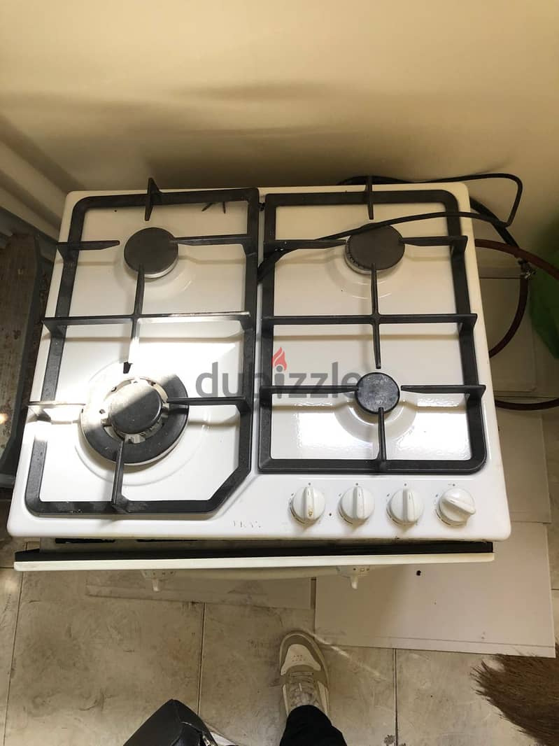 France Hob white 60CM + France Oven 60CM Gas white like new 3