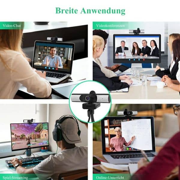 AIRCOVER 1080P Webcam with Stereo Mic, Speaker/4$ delivery 4