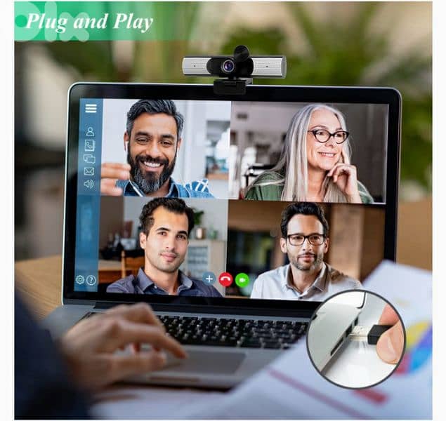AIRCOVER 1080P Webcam with Stereo Mic, Speaker/4$ delivery 5