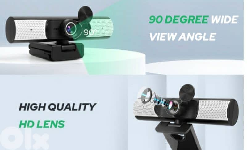 AIRCOVER 1080P Webcam with Stereo Mic, Speaker/4$ delivery 8