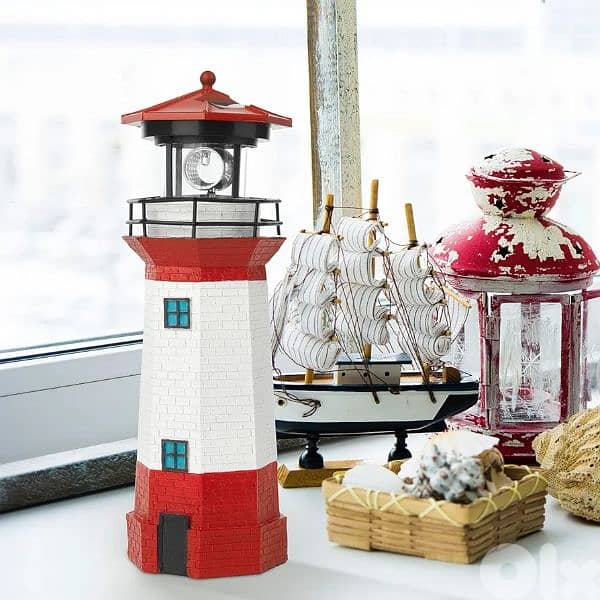 solar lighthouse 28cm 3